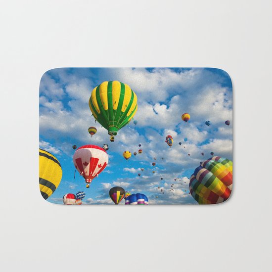 Vibrant Hot Air Balloons Bath Mat