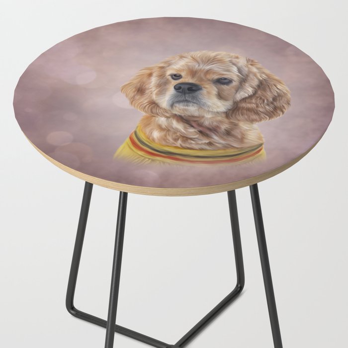 Drawing Dog breed Spaniel Side Table by bonidog | Society6