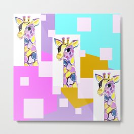 Colorful Abstract giraffe Metal Print | Pattern, Abstractanimal, Vintage, Cinthyasolanodiaz, Abstract, Digital, Walart, Giraffe, Childrenduvetcover, Abstractgiraffe 