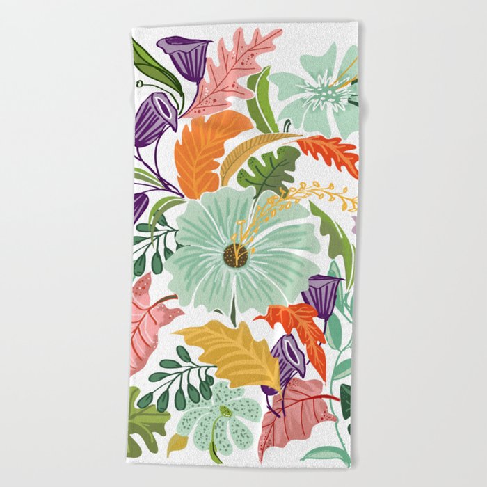Hello Tropical Beach Towel By 83oranges Society6 Hello Tropical Beach Towel