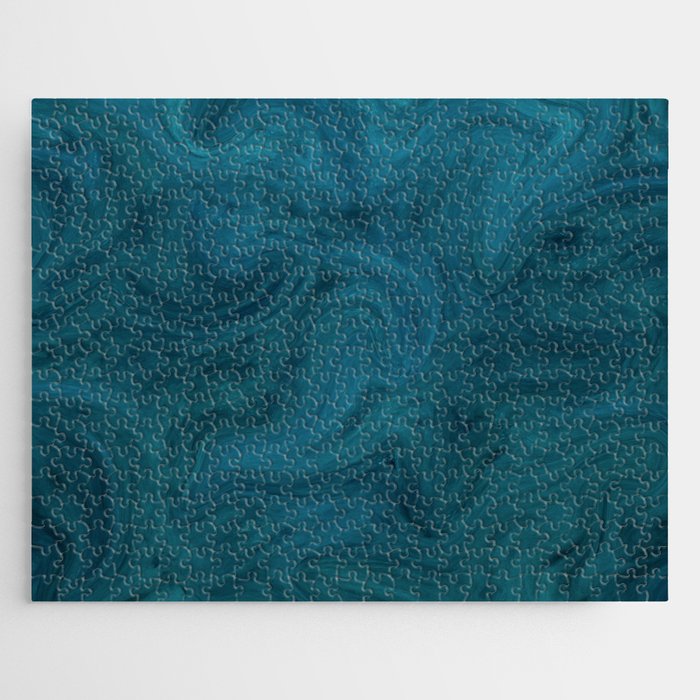 Modern Ocean Blue Green Aesthetic Minimalist Liquid Swirl  Jigsaw Puzzle