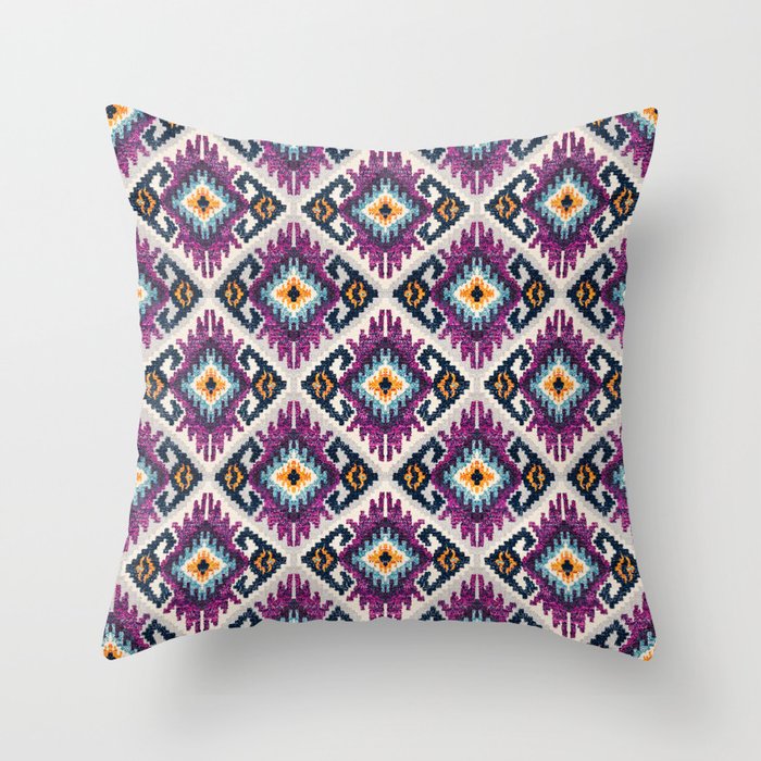 Purple Color Heritage Oriental Traditional Bohemian Moroccan Fabric Style Throw Pillow