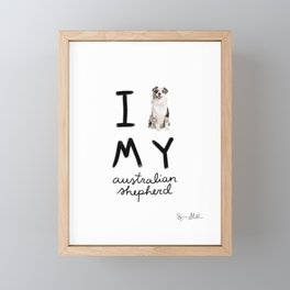 australian shepherd love Framed Mini Art Print
