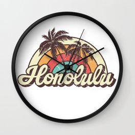 Honolulu beach city Wall Clock