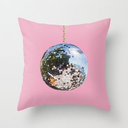 Pink Disco Throw Pillow | Ball, Club, Disco, Pink, Cute, Collage, Retro 