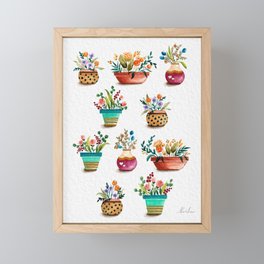 Little Pots Framed Mini Art Print