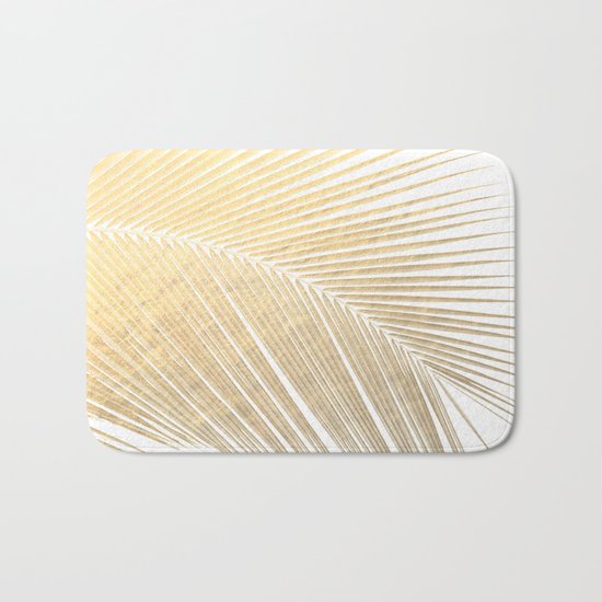 Palm leaf - gold Bath Mat