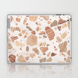 Terrazzo wood brown white Laptop Skin