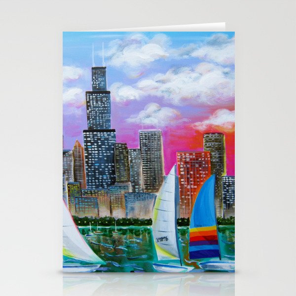 Magnificent Chicago Skyline Stationery Cards