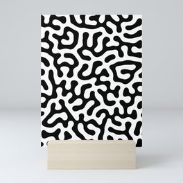 Coral Reef Black and White Abstract Pattern Design Mini Art Print