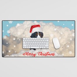 Bernese Mountain Dog Santa Claus Clouds - Merry Christmas Desk Mat