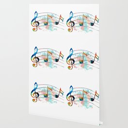 Magical Musical Notes - Colorful Music Art by Sharon Cummings Wallpaper