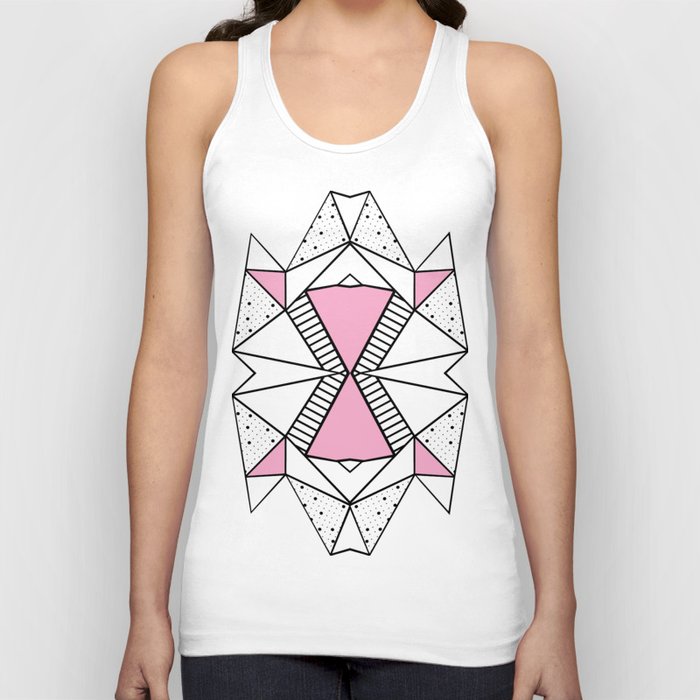 Abstract Spots and Stripes Pink Tank Top