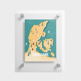 Denmark Travel poster Floating Acrylic Print