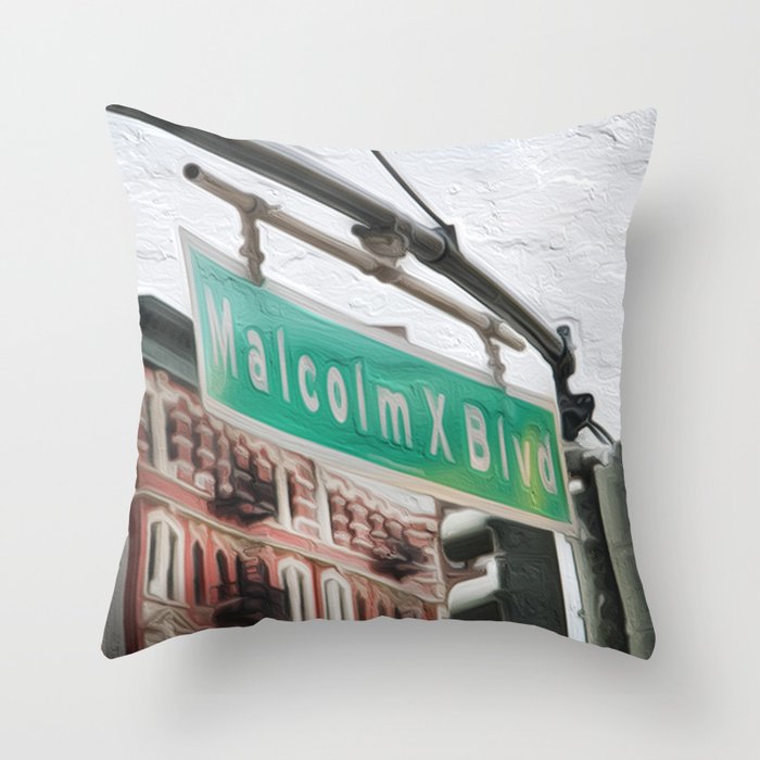 Malcom X Blvd Throw Pillow
