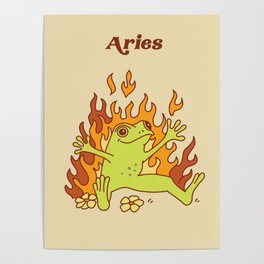 Aries Frog Poster