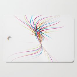 Abstract Curved Colored Lines. Cutting Board