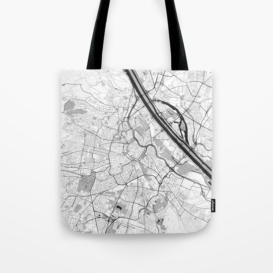 Vienna City Map Gray Tote Bag