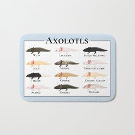 Types of Axolotls Bath Mat