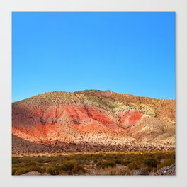 Argentina Photography - Badlands In Argentina With A Huge Mountain Canvas Print