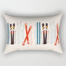 Retro Ski Illustration Rectangular Pillow