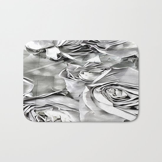 Paper Heart Roses Bath Mat