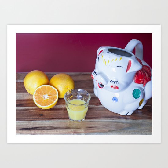 The Vintage Kitchen Still Life (Pig Juice Pitcher) Art Print