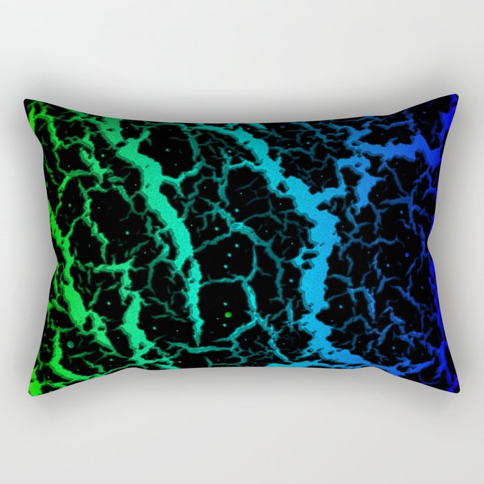 Cracked Space Lava - Rainbow YGCBP Rectangular Pillow