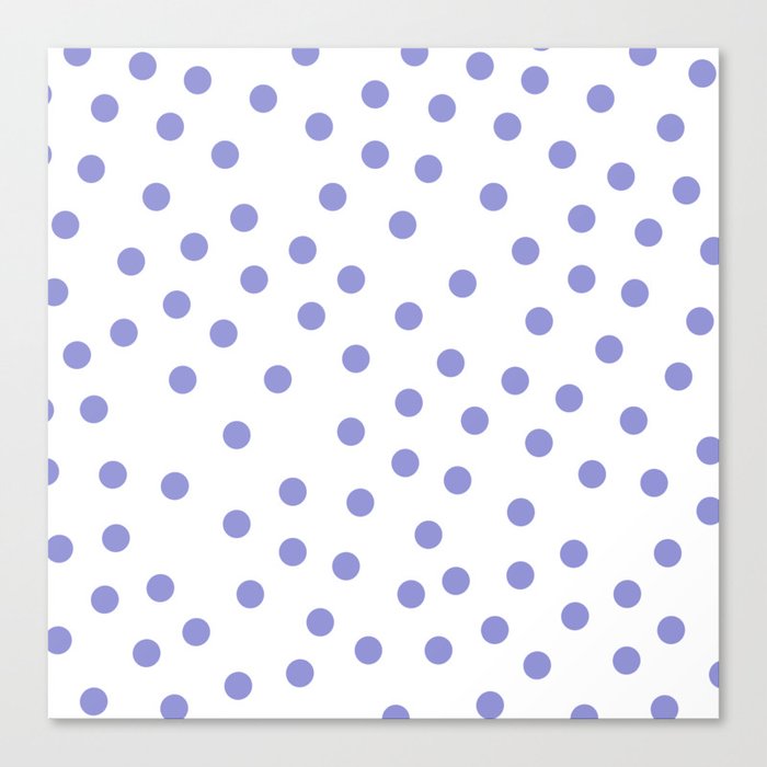 Very Peri 2022 Color Of The Year Violet Blue Periwinkle Polka Dots Pattern Canvas Print