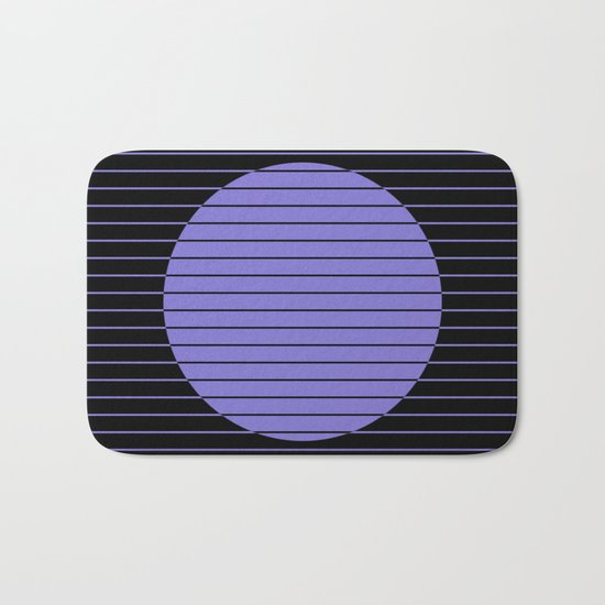 Difference (Minimalistic, pastel blue and black, geometric design) Bath Mat