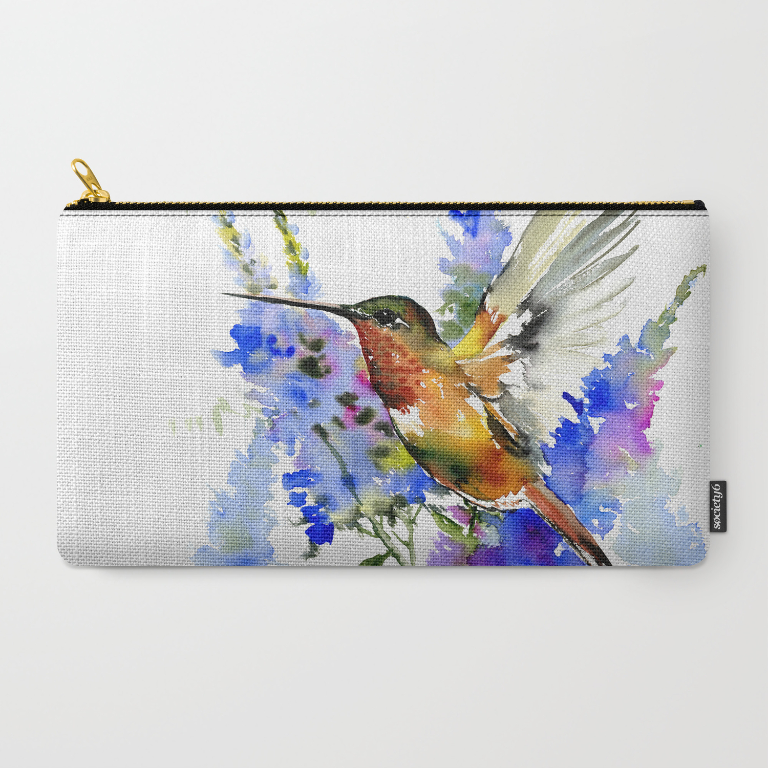 Alen S Hummingbird And Blue Flowers Floral Bird Design Birds