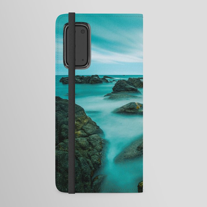 Foggy blue ocean nature coast Android Wallet Case