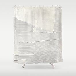 Relief [1]: an abstract, textured piece in white by Alyssa Hamilton Art Shower Curtain