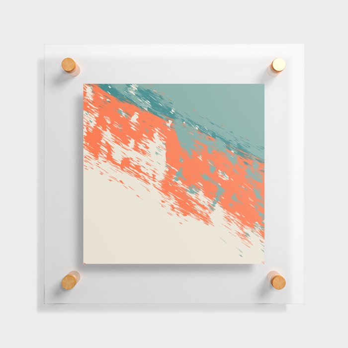 Brush - Abstract Colourful Art Design in Orange and Green Floating Acrylic Print