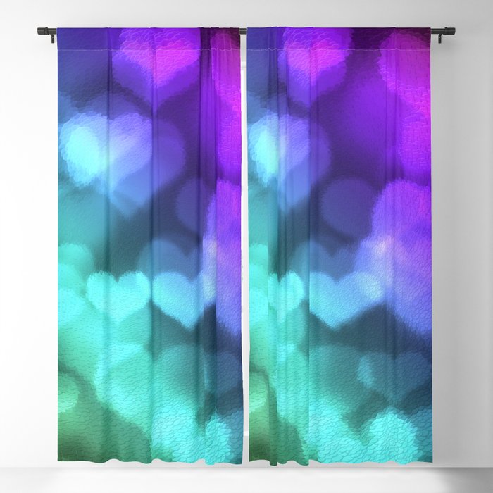 Trippy Colorful Hearts Blackout Curtain