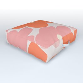 Groovy Daisy Flowers in Pastel Pink and Orange Hues Outdoor Floor Cushion