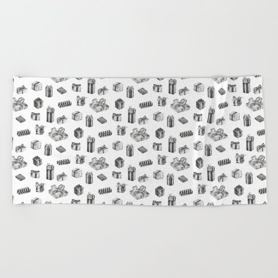 Birthday Presents by Chrissy Curtin Beach Towel