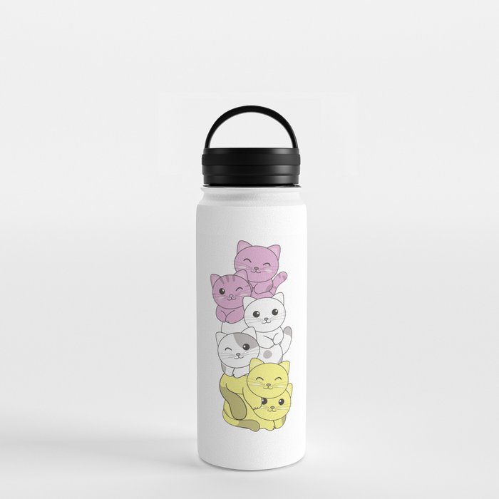 Twink Flag Pride Lgbtq Cute Cat Bunch Water Bottle