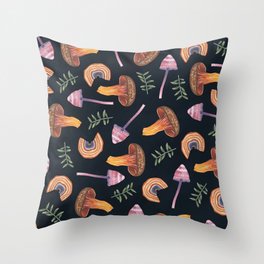 mushroom pattern / wild life Throw Pillow
