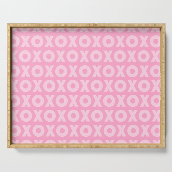 Pink XOXO Pattern Serving Tray