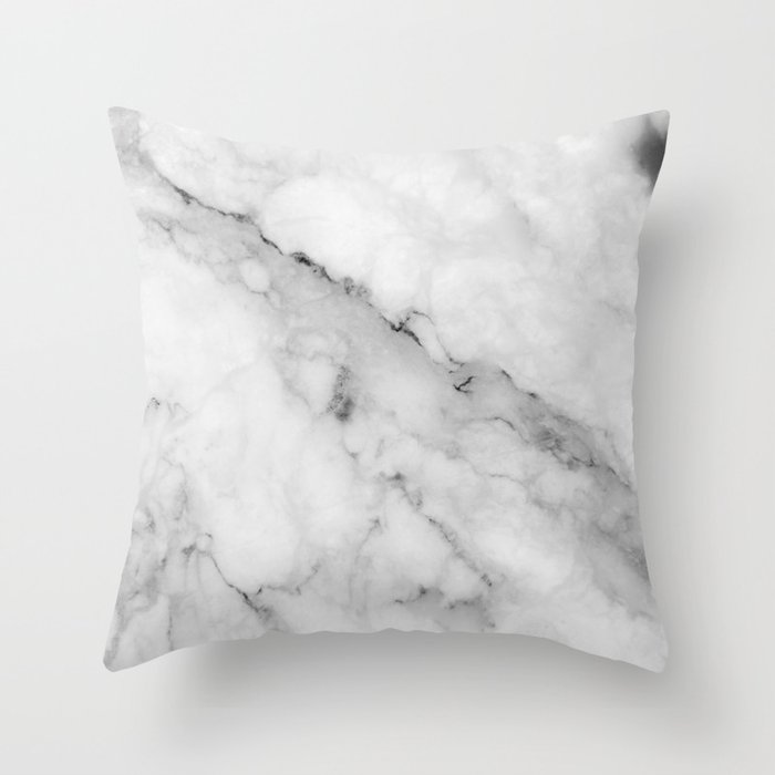 Gray Marble Stone Throw Pillow