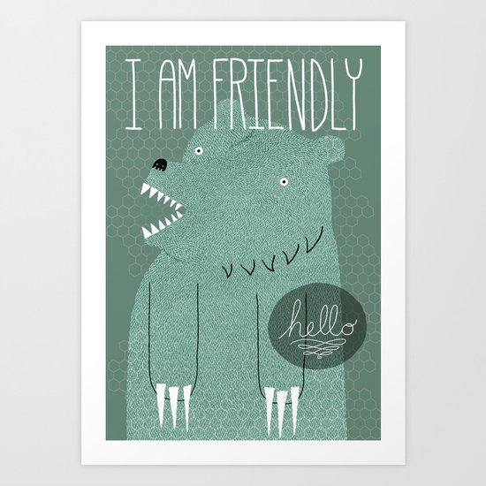 Friendly Bear Art Print