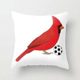 Soccer Cardinal Throw Pillow