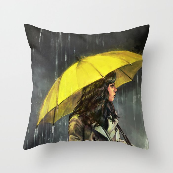 All Upon the Downtown Train Throw Pillow