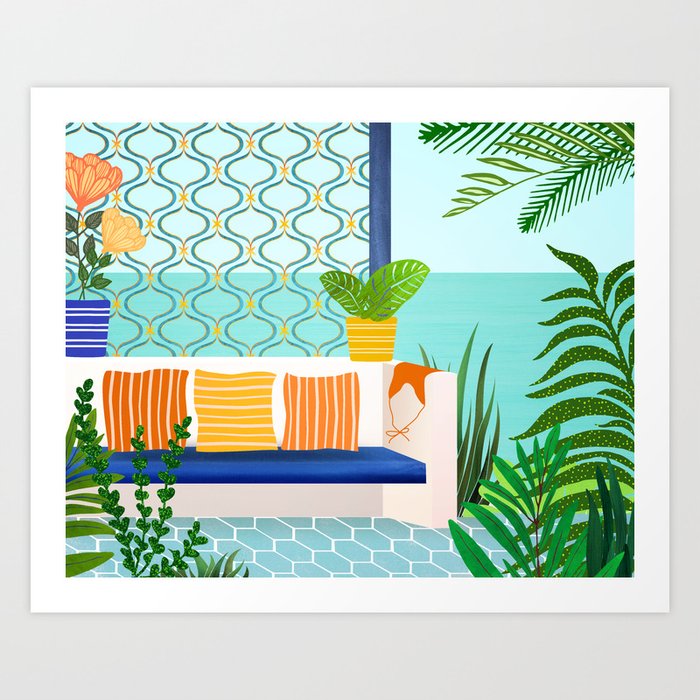 Sanctuary - Tropical Garden Villa Art Print