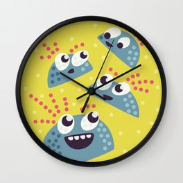 Happy Candy Friends Wall Clock | Graphicdesign, Digital, Fun, Cartoon, Cutecandy, Kawaiicute, Children, Happy, Cutecharacters, Colorful 