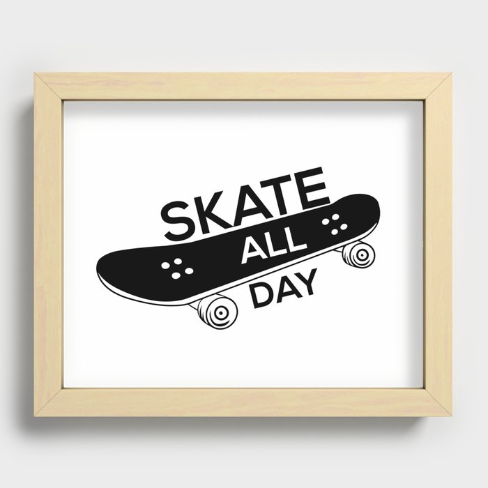 Skateboarding Recessed Framed Print