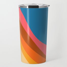 Wavy Retro Vibes III - Colorful Art Pattern Design Travel Mug