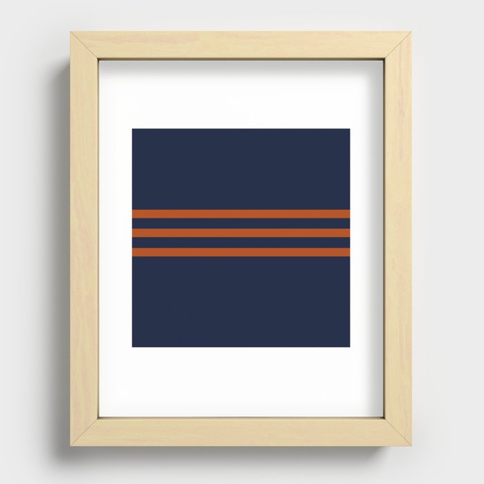 Orange retro horizontals Recessed Framed Print