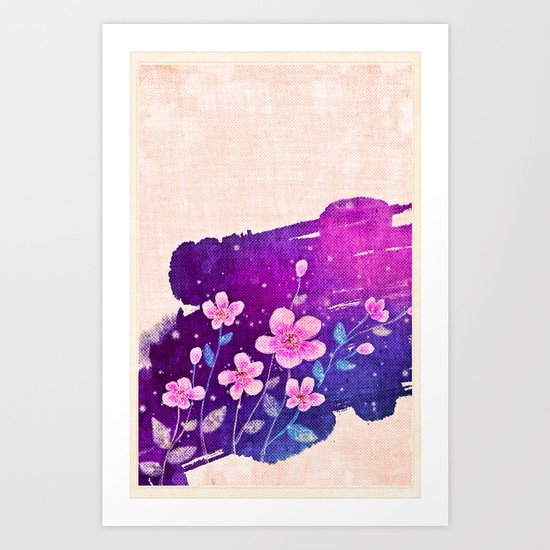 FLOWERS IN VIOLET Art Print